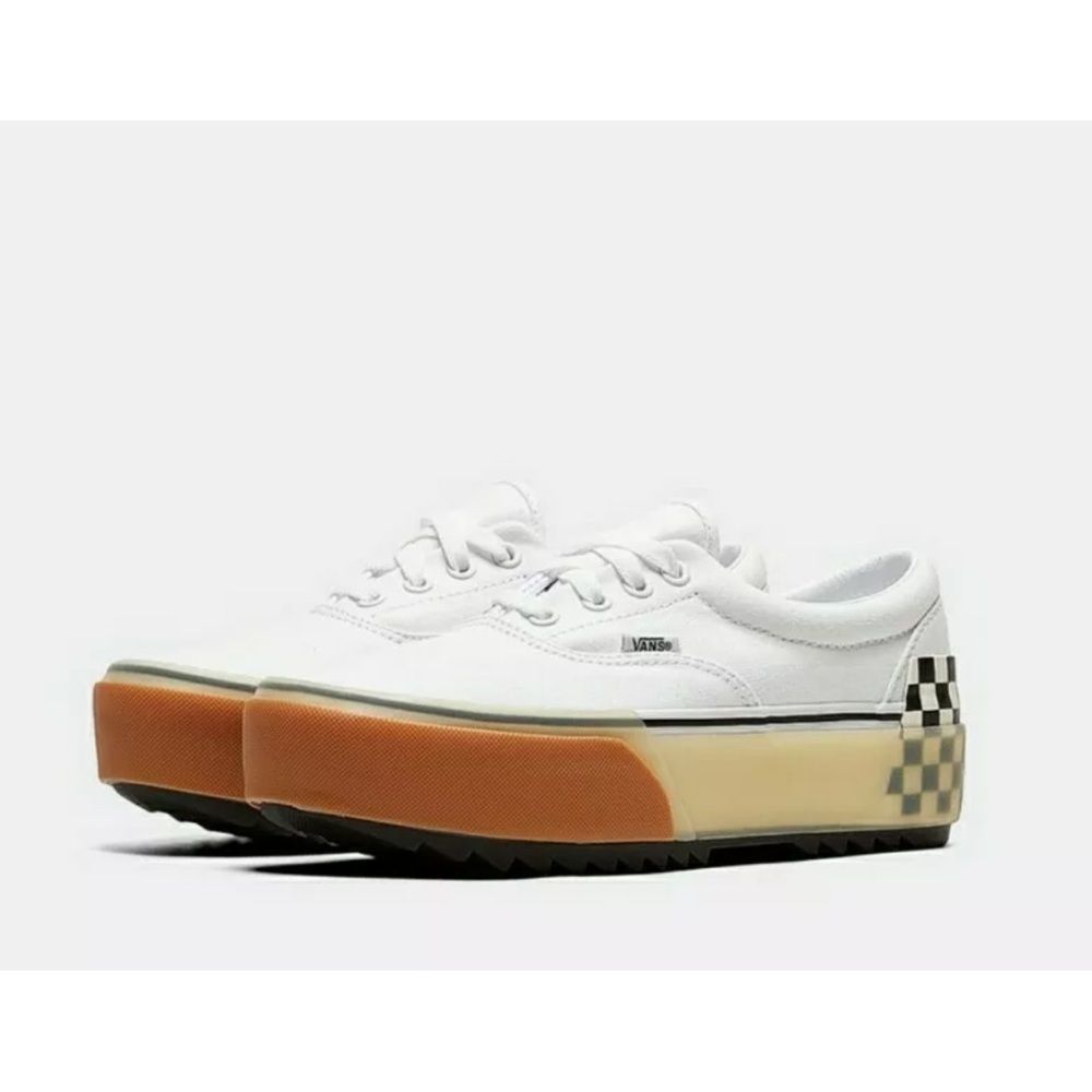 Vans Era Stacked White Checkerboard Sneakers - Picture 2 of 12